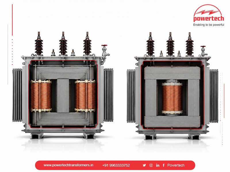 Power transformer core types comparison